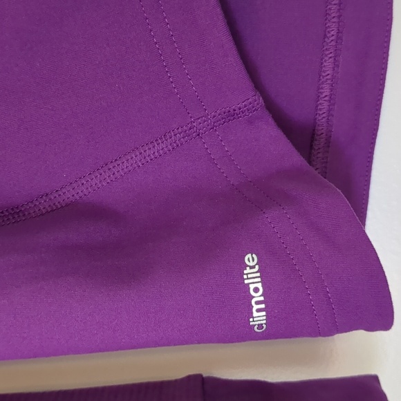 Adidas Climalite Shirt Women's Large Purple Long Sleeve Running Athletic 1/4 Zip - Picture 3 of 9